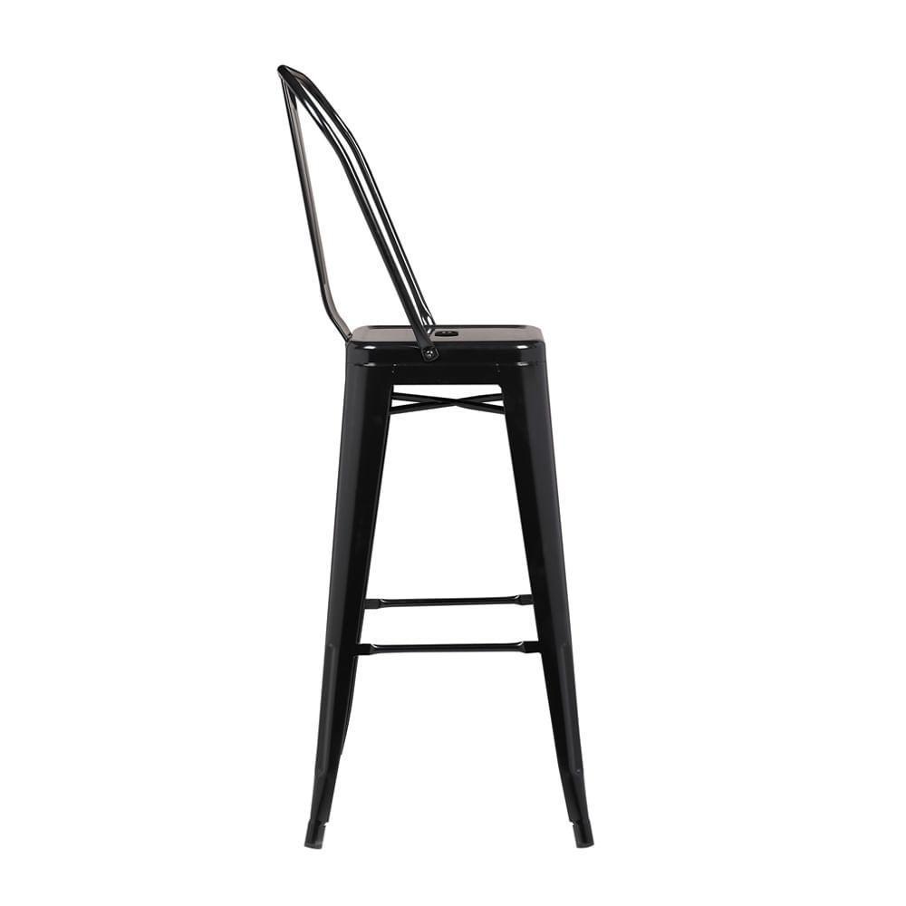 Kit 4 Banquetas Altas Iron Tolix Titan Rivatti Encosto Alto Preta - 2