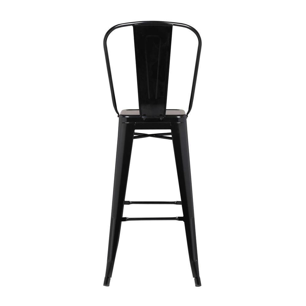 Kit 4 Banquetas Altas Iron Tolix Titan Rivatti Encosto Alto Preta - 4