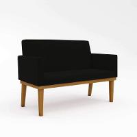 Ki 02 Poltronas Com Base + Namoradeira Sala preta