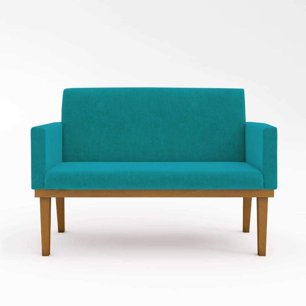 Ki 02 Poltronas Com Base + Namoradeira Sala azul Turquesa - 5