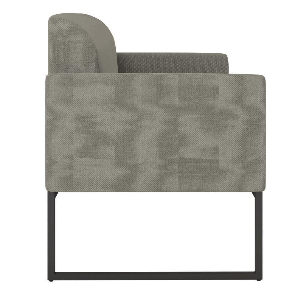 Kit 01 Namoradeira 02 Lugares E 02 Poltronas Marisa Linho Grafite A26 Base Industrial Metálica Preto - 3