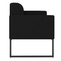 Kit 01 Namoradeira 02 Lugares E 02 Poltronas Marisa Linho Preto A79 Base Industrial Metálica Preto - 3