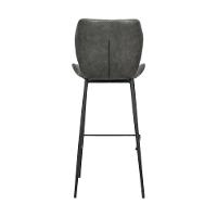 Kit 3 Banquetas Alta Com Encosto Para Bancada Cozinha Penha R02 Pu Cinza Chumbo - Mpozenato - 6