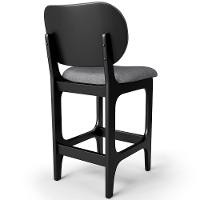 Kit 03 Banquetas Baixa Bar Cozinha E Sala De Jantar Fixa Betta L02 Preto Linho Cinza Escuro - 7