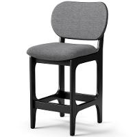 Kit 03 Banquetas Baixa Bar Cozinha E Sala De Jantar Fixa Betta L02 Preto Linho Cinza Escuro - 8