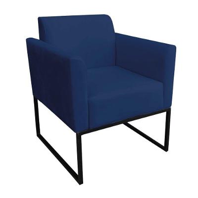 Poltrona Marisa Suede Azul Marinho