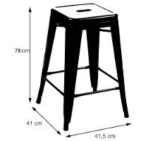 Banqueta Alta Tolix Iron Titan Em Aço Bronze