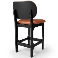 Kit 06 Banquetas Baixa Bar Cozinha E Sala De Jantar Fixa Betta L02 Preto Couríssimo Camel - 2