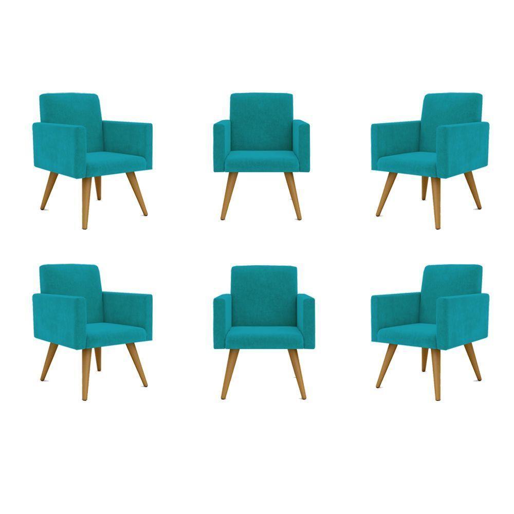 Kit 06 Poltronas Sala, Quarto, Escritorio azul Turquesa - 1