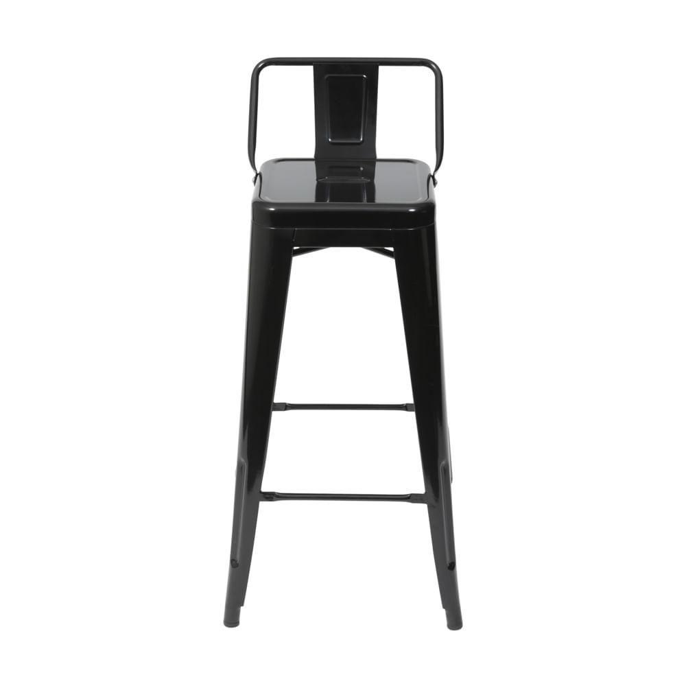 Banqueta Alta Com Encosto Tolix Iron Titan Em Aço Preta - 3