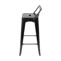 Banqueta Alta Com Encosto Tolix Iron Titan Em Aço Preta - 2