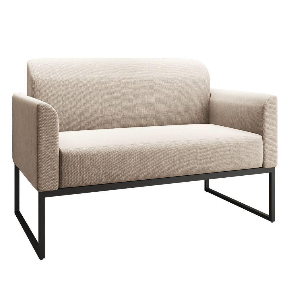 Kit 01 Namoradeira 02 Lugares E 01 Poltrona Marisa Linho Preto Cor A27 Areia - 5