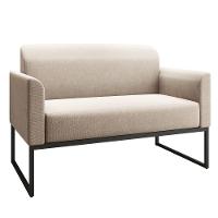 Kit 01 Namoradeira 02 Lugares E 01 Poltrona Marisa Linho Preto Cor A27 Areia - 5