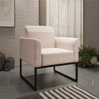 Kit 01 Namoradeira 02 Lugares E 01 Poltrona Marisa Linho Preto Cor A27 Areia - 6