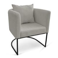 Kit 01 Namoradeira 02 Lugares E 02 Poltronas Paola Linho Grafite A26 Base Metálica Preto - 6