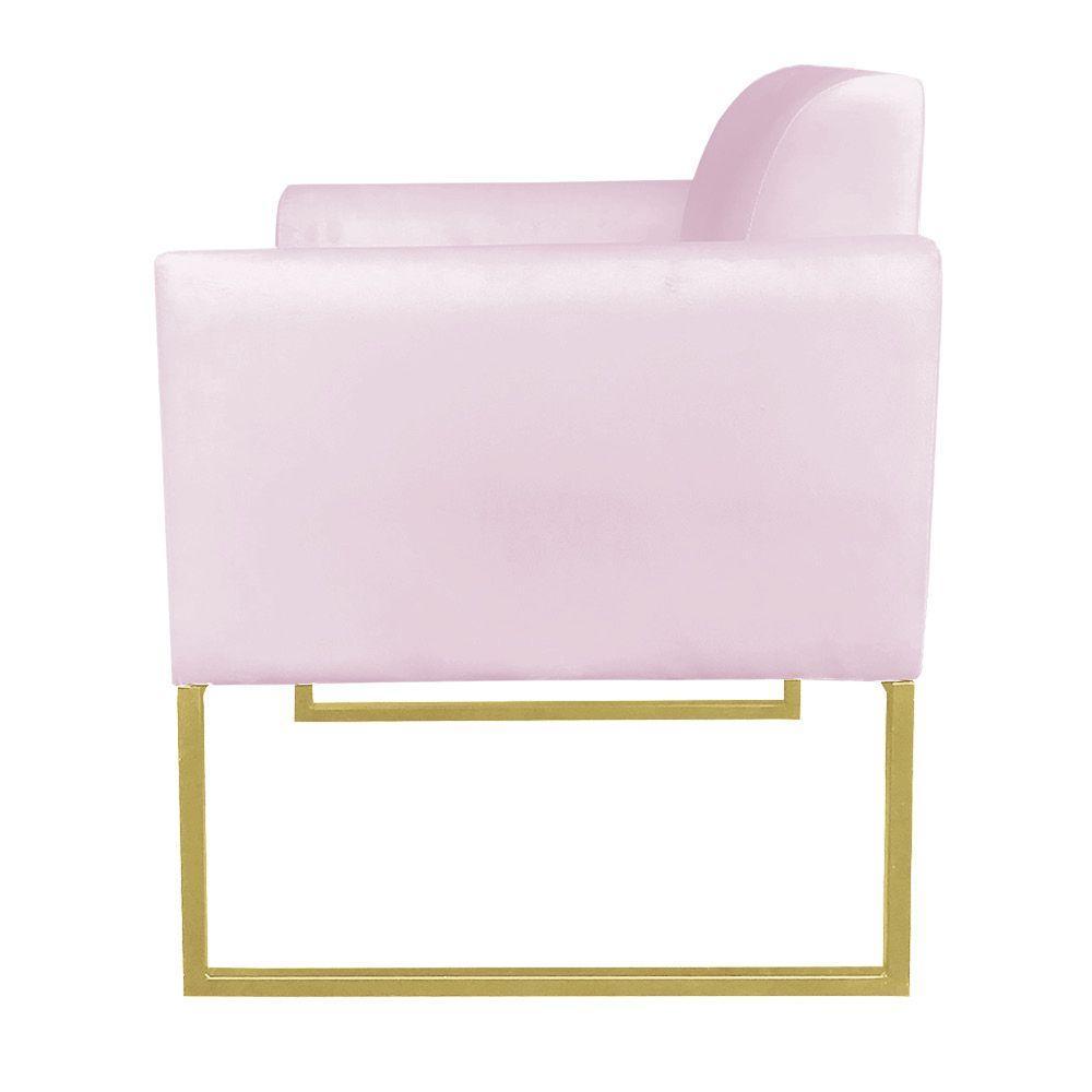 Poltrona Marisa Suede Rosa Bebê - 3