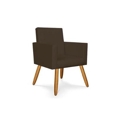 Poltrona Couro Couríno P/Salão Balaqui Decor courino Marrom