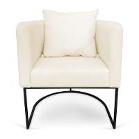 Poltrona Paola Linho Grosso Bege A19 Base Metálica Preto - 5