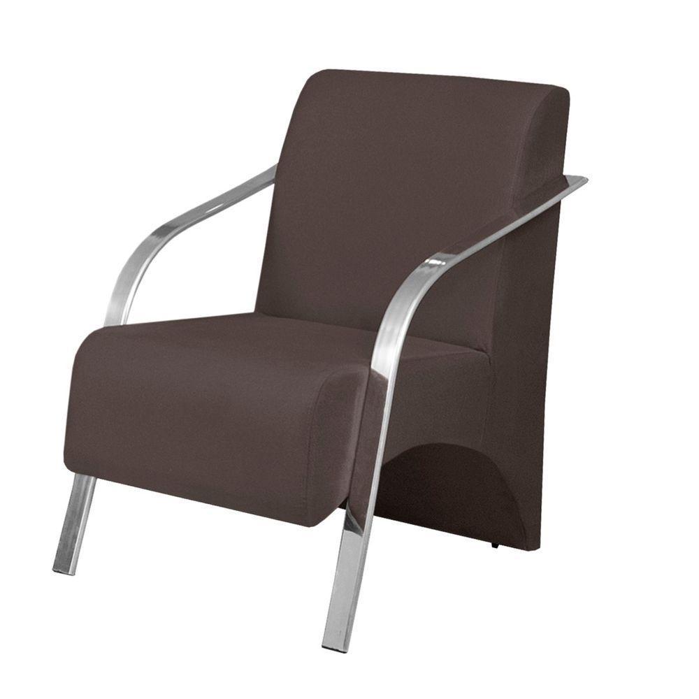 Poltrona Vênus 1 Lugar Braço Alumínio D Salla Marrom - 1
