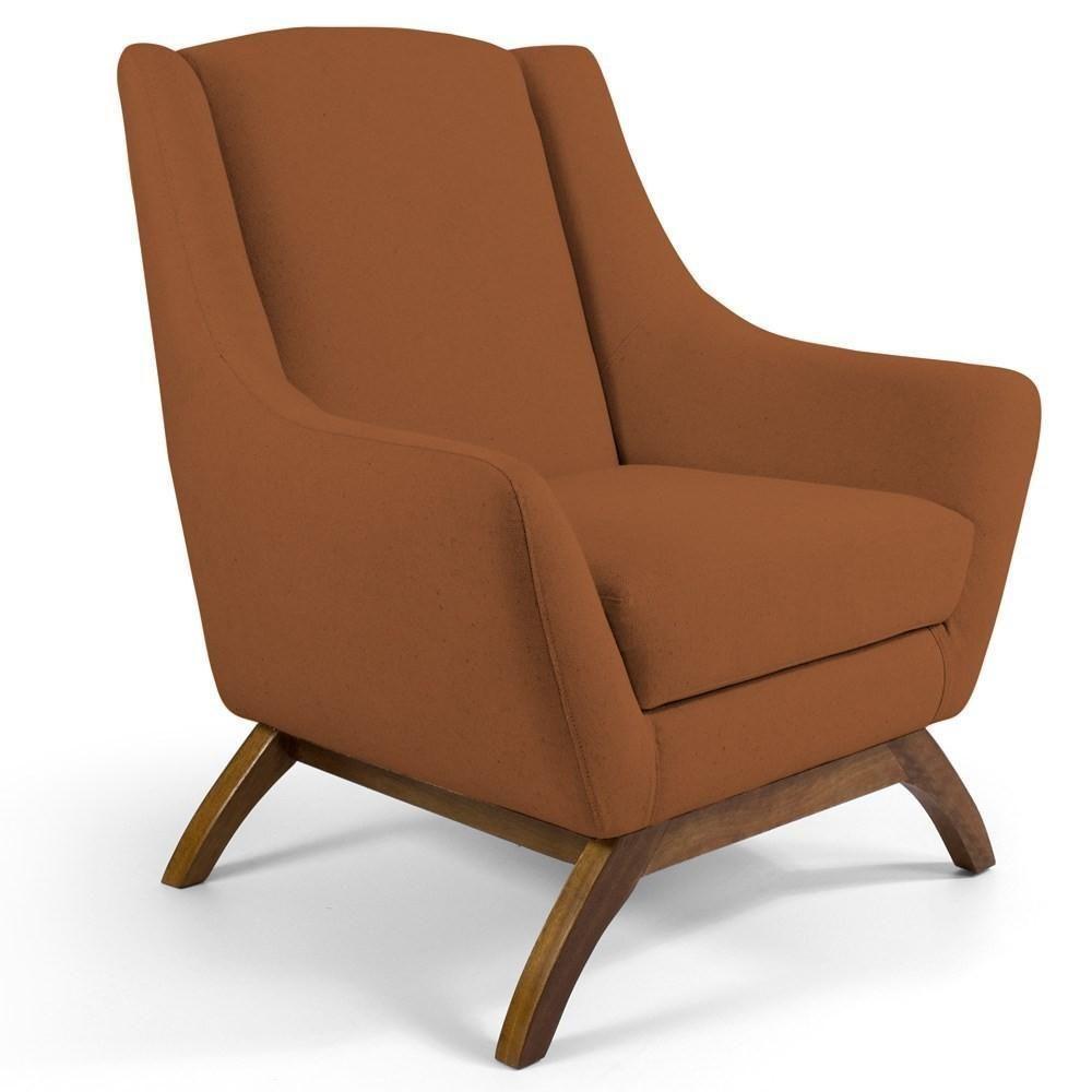 Kit 2 Poltronas Base Manu Madeira Juliet B-262 Veludo Telha- Domi - 5