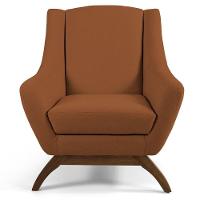 Kit 2 Poltronas Base Manu Madeira Juliet B-262 Veludo Telha- Domi