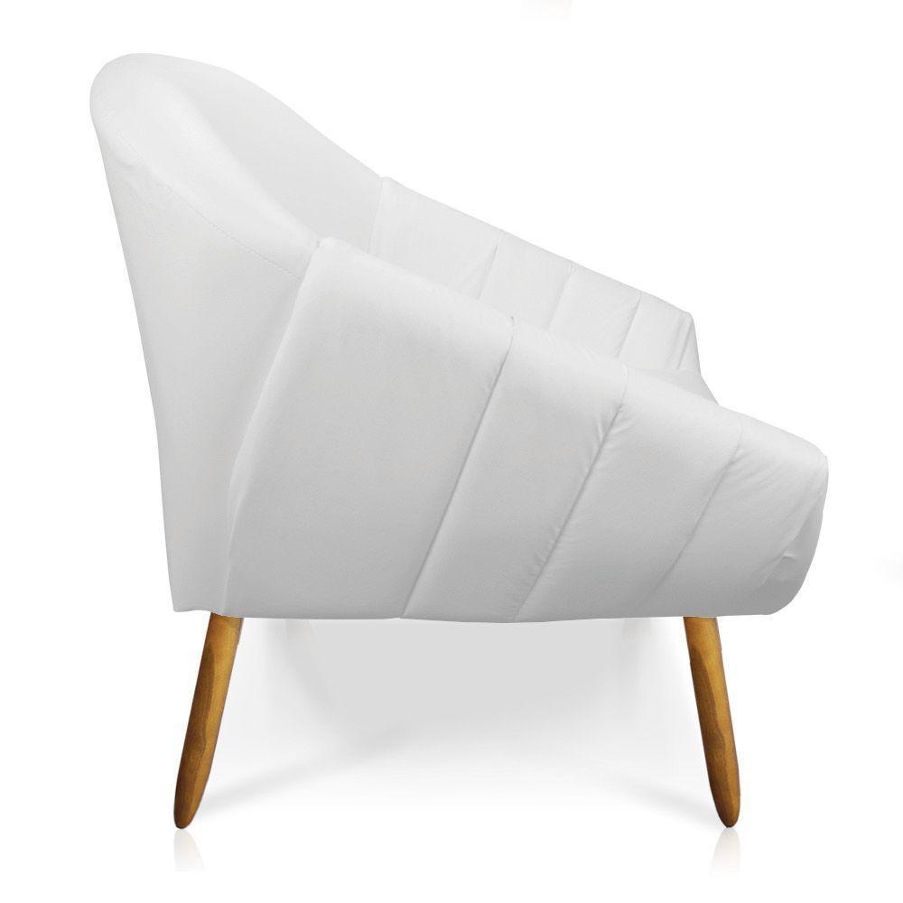 Kit 01 Namoradeira 02 Lugares E 01 Poltrona Giovana Corino Pés Palito Castanho Branco - 4