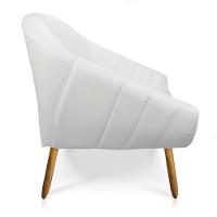 Kit 01 Namoradeira 02 Lugares E 01 Poltrona Giovana Corino Pés Palito Castanho Branco