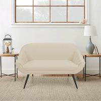 Kit 01 Namoradeira 02 Lugares E 02 Poltronas Giovana Linho Pés Palito De Ferro A19 Grosso Bege - 8