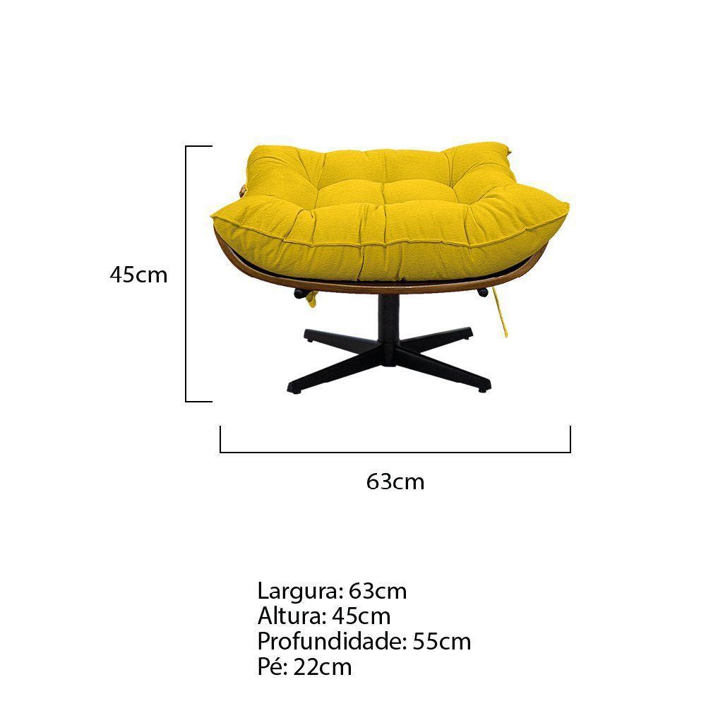 Kit 02 Poltronas E Puff Costela Base Giratória Corano - 4