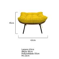 Kit 02 Poltronas E Puff Costela Base Fixa Corano