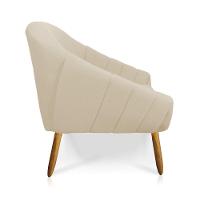 Kit 01 Namoradeira 02 Lugares E 01 Poltrona Giratória Giovana Linho A19 Grosso Bege