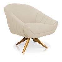 Kit 01 Namoradeira 02 Lugares E 01 Poltrona Giratória Giovana Linho A19 Grosso Bege - 5