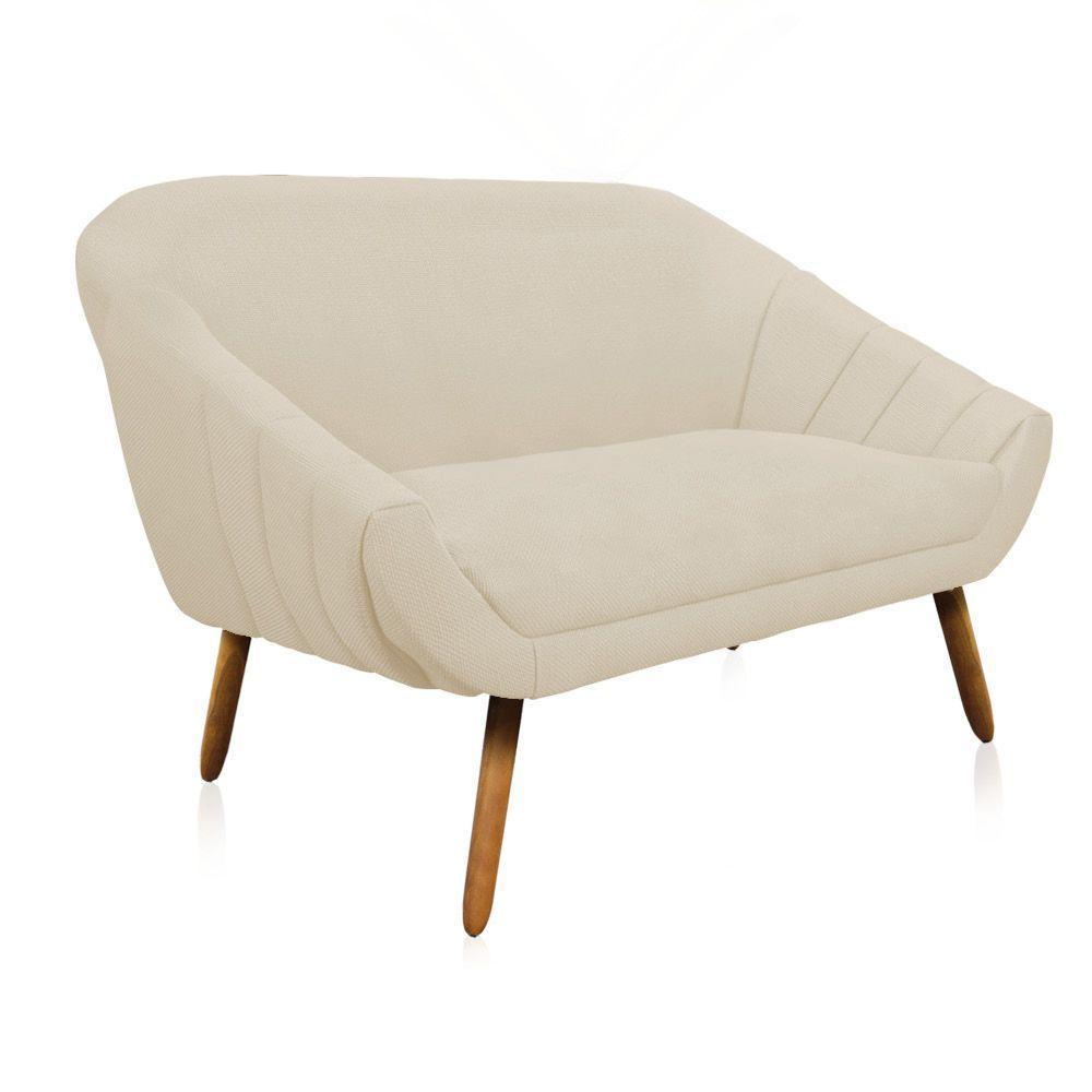 Kit 01 Namoradeira 02 Lugares E 02 Poltronas Giratória Giovana Linho Grosso Bege A19 - 4