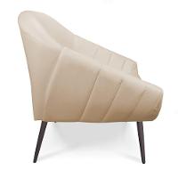 Kit 01 Namoradeira 02 Lugares E 01 Poltrona Giovana Corino Bege Pés Palito De Ferro