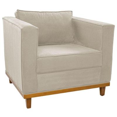 Poltrona Decorativa Europa Suede Doce Sonho Móveis Cor Bege