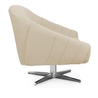 Kit 02 Poltronas Giratória Giovana Linho Base Cromada A19 Grosso Bege - 5