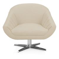 Kit 02 Poltronas Giratória Giovana Linho Base Cromada A19 Grosso Bege - 6