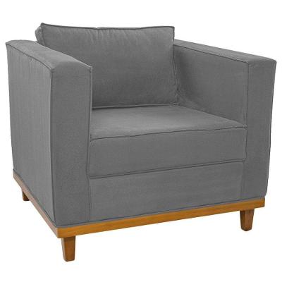 Poltrona Decorativa Europa Suede Doce Sonho Móveis Cor Cinza