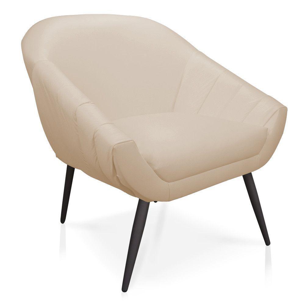 Kit 01 Namoradeira 02 Lugares E 02 Poltronas Giovana Corino Bege Pés Palito De Ferro - 5