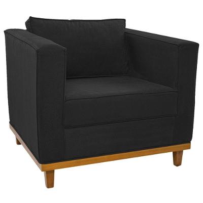 Poltrona Decorativa Europa Suede Doce Sonho Móveis Cor Preto