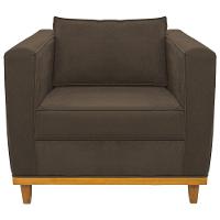 Kit Sofá 2 Lugares E 2 Poltronas Europa Suede Doce Sonho Móveis Cor Marrom - 2