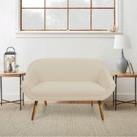 Kit 01 Namoradeira 02 Lugares E 02 Poltronas Giratória Giovana Linho A27 Areia - 8