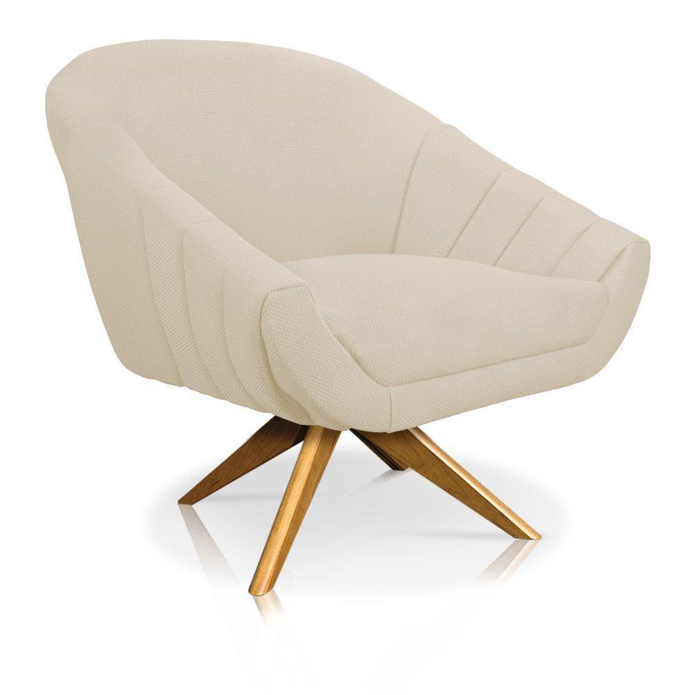 Kit 01 Namoradeira 02 Lugares E 02 Poltronas Giratória Giovana Linho A19 Grosso Bege - 5