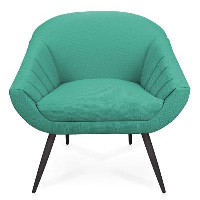 Kit 02 Poltronas Giovana Linho Pés Palito De Ferro A115 Azul Pavão