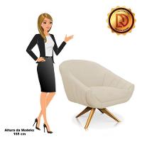 Kit 02 Poltronas Giratória Giovana Linho Grosso Bege A19 - 3