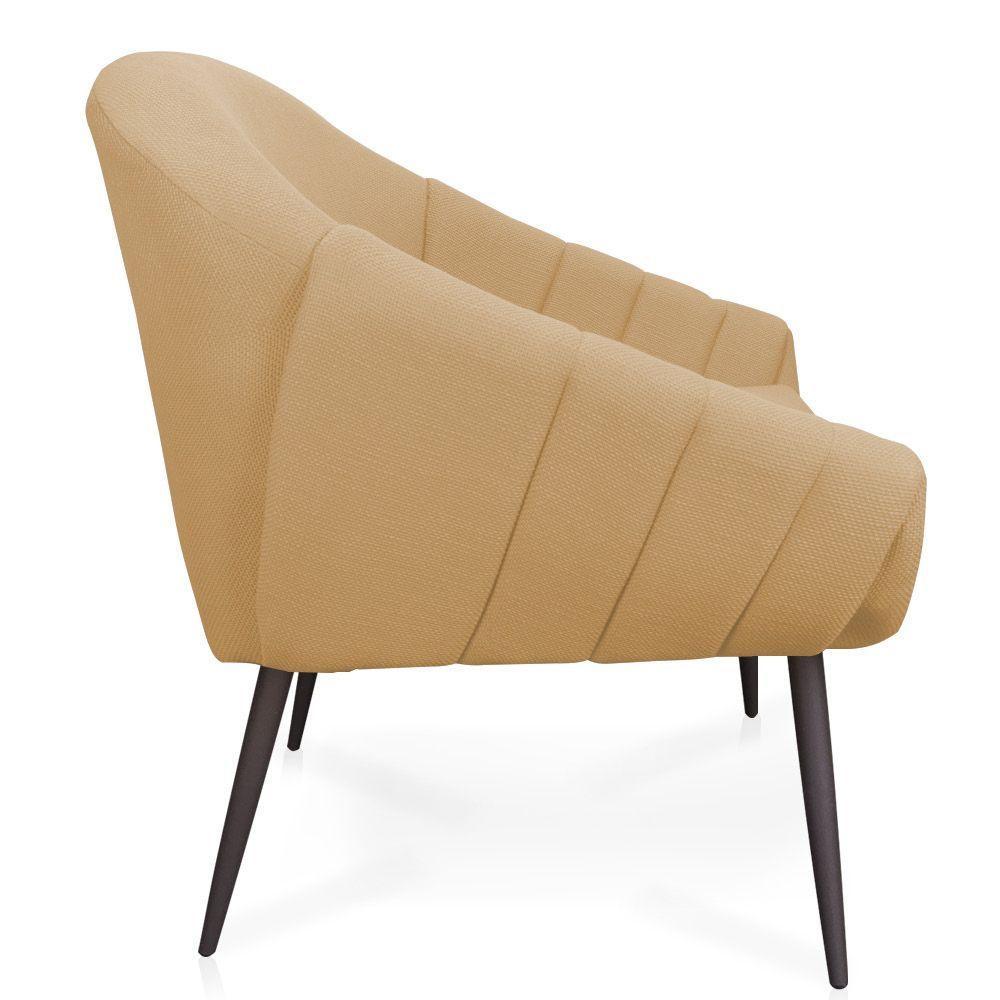 Kit 02 Poltronas Giovana Linho Pés Palito De Ferro A27 Areia - 5