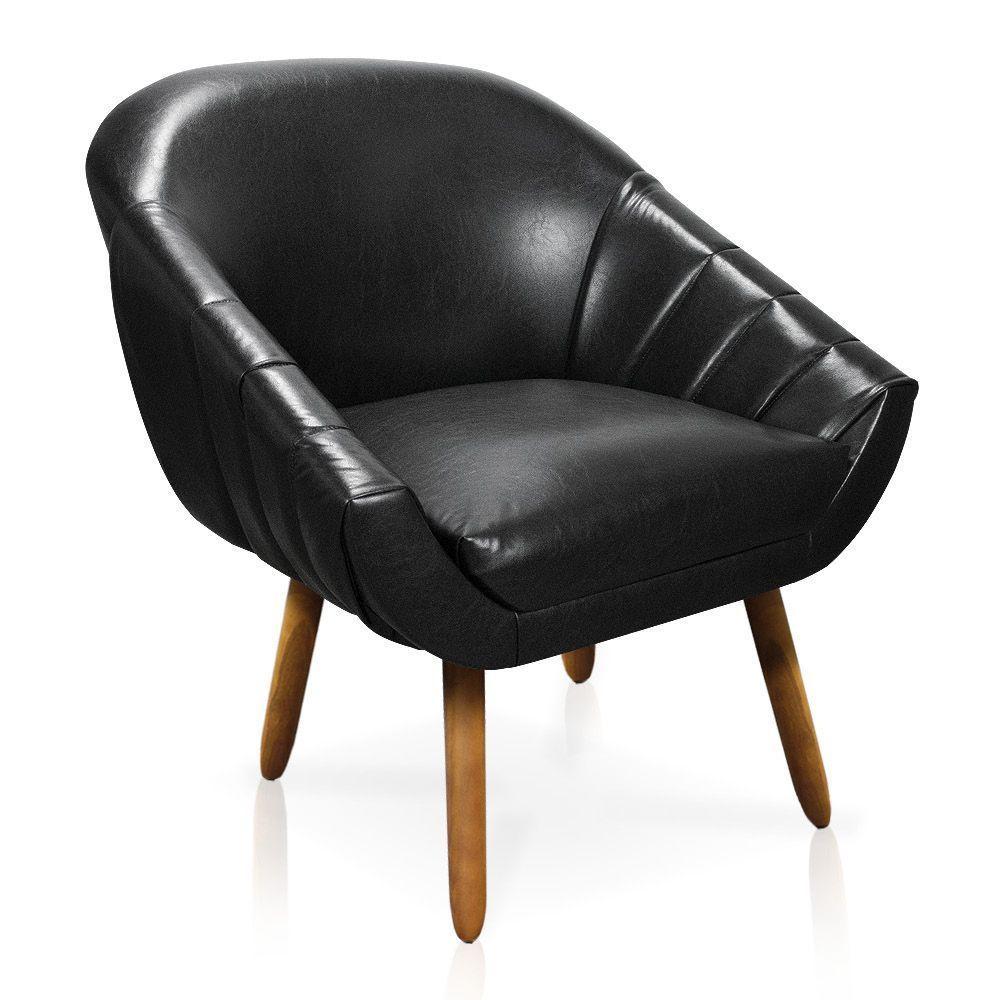 Kit 01 Namoradeira 02 Lugares E 02 Poltronas Giovana Corano Preto Pés Palito Castanho - 7