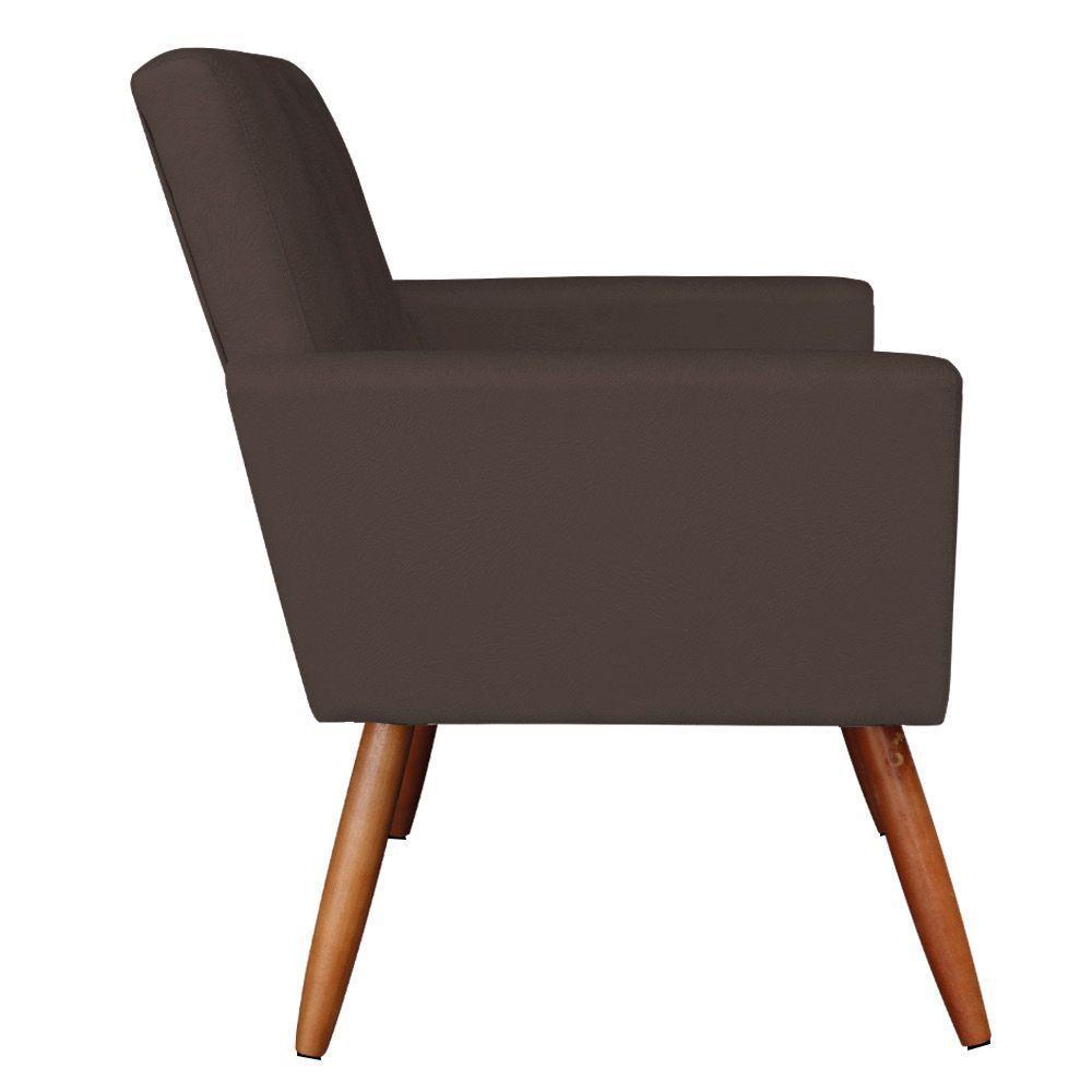 Poltrona Nina Suede Pés Palito Castanho - Pallazio Cor Marrom - 4