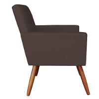 Poltrona Nina Suede Pés Palito Castanho - Pallazio Cor Marrom