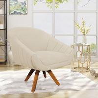 Kit 02 Poltronas Giratória Giovana Linho Grosso Bege A19 Mm30 - 8